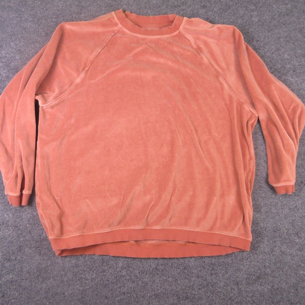 Aerie Shirt Womens Small Pink Velour Raglan Crew Neck‎ Long Sleeve Top Casual